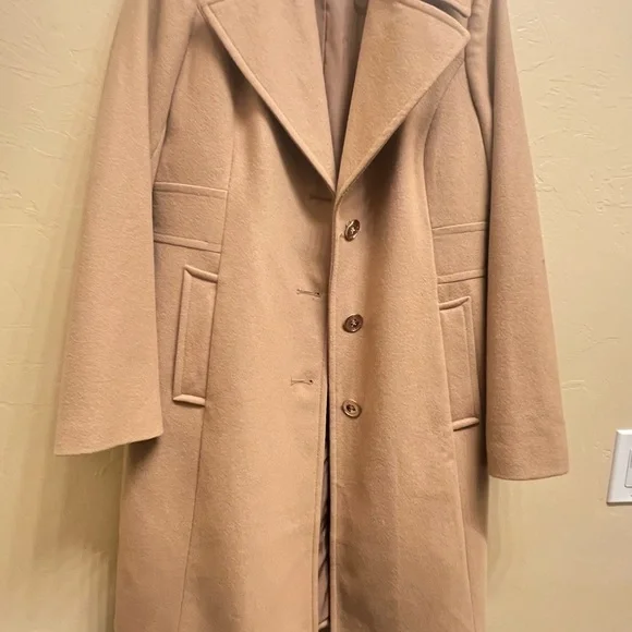 MICHAEL Michael Kors Camel Wool Blend Pea Coat - Picture 1 of 4